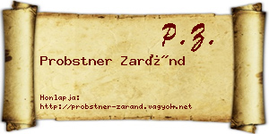 Probstner Zaránd névjegykártya